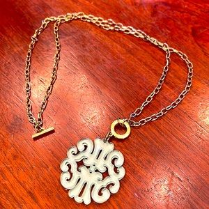 Zenzii necklace light green acrylic and gold tone